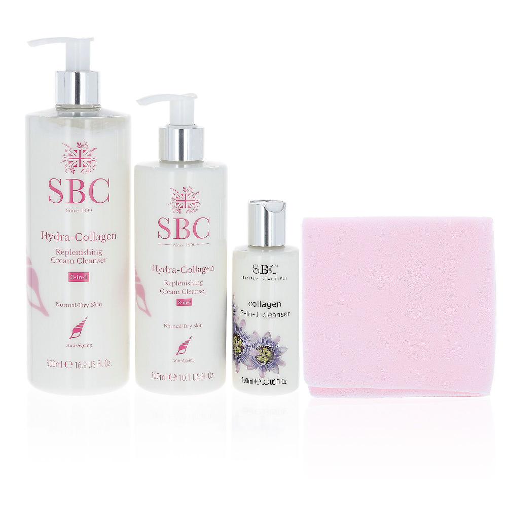 QVC SBC Hydra Collagen 3in1 kit 3 detergenti viso + shammy Qualità Garantita
