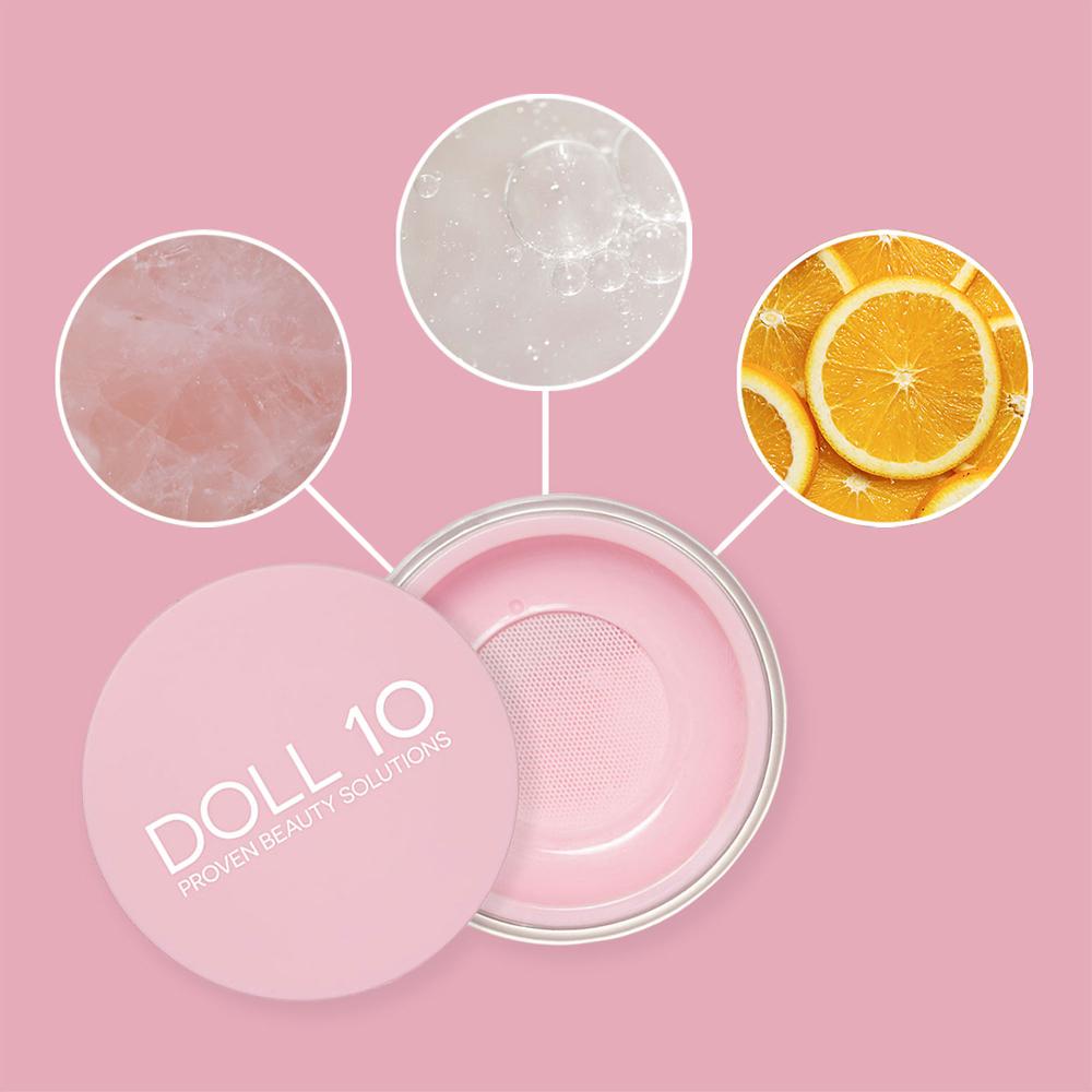 QVC Doll10 Kit make-up 5 pezzi: fondotinta blush cipria rosa mascara Soddisfazione Garantita