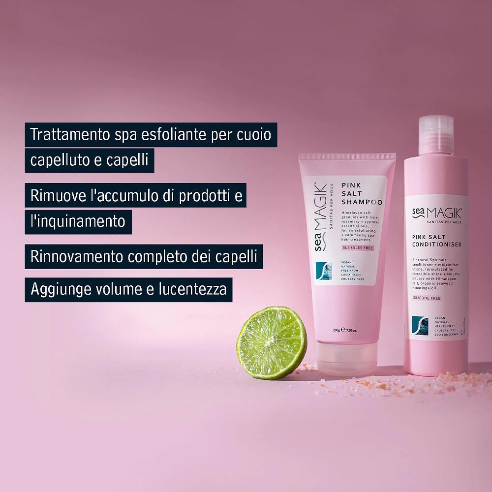 QVC Sea Magik Pink Salt Shampoo e balsamo con sale rosa dell'Himalaya Novità