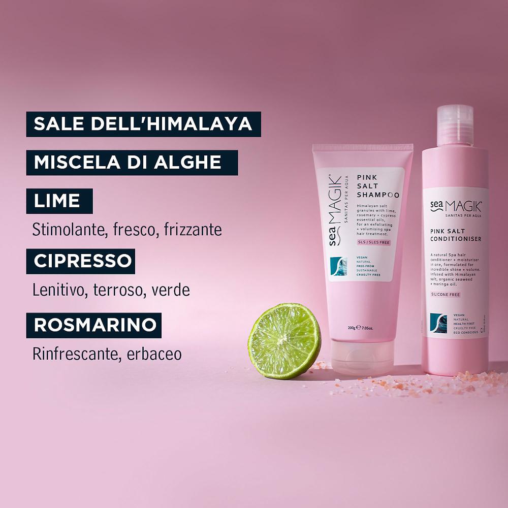 QVC Sea Magik Pink Salt Shampoo e balsamo con sale rosa dell'Himalaya Novità