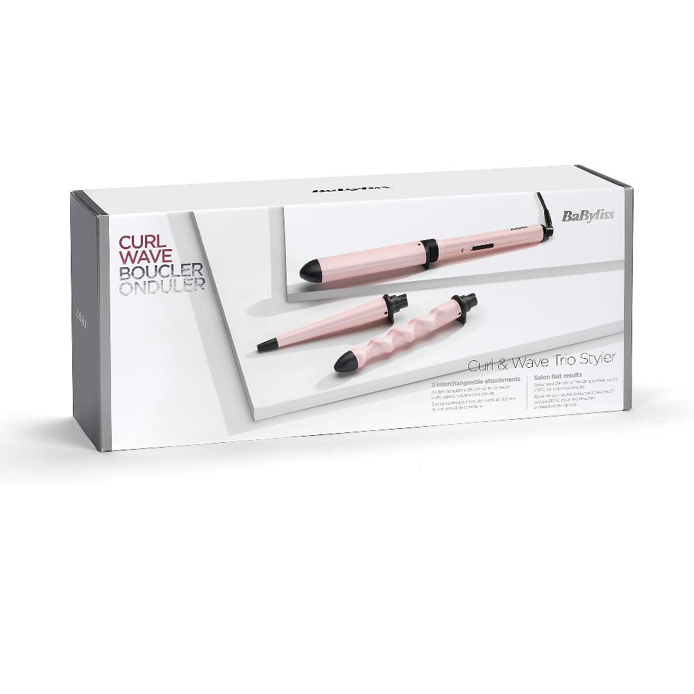 QVC BaByliss Arricciacapelli Curl and Wave Trio rosa MS750E Moda