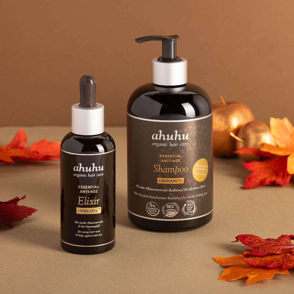 QVC Ahuhu Duo capelli Essential Anti Age: shampoo e Elixir Consegna Veloce