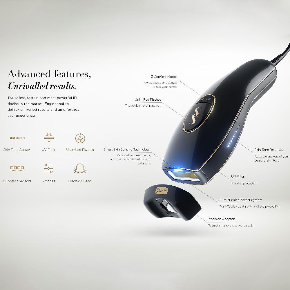 QVC Smooth skin Dispositivo di epilazione a luce pulsata + testina Pezzi Unici
