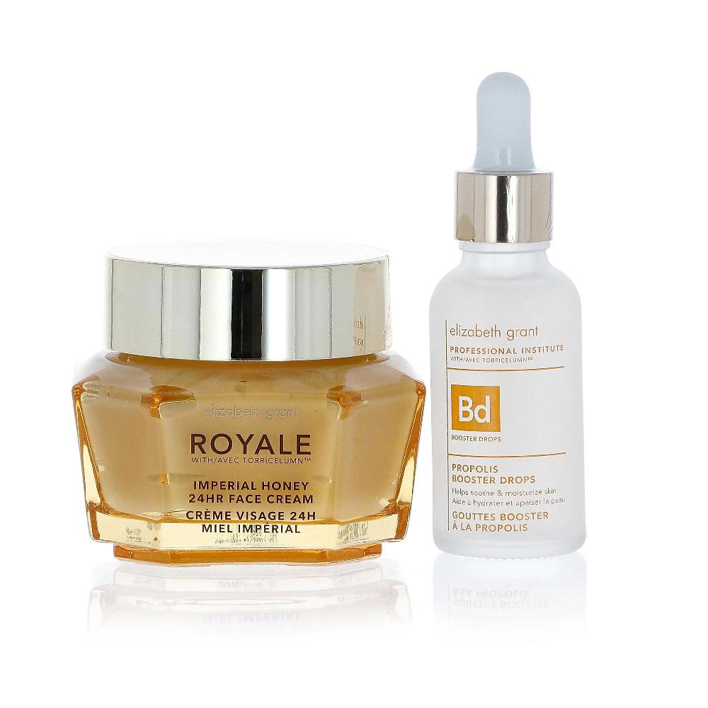 QVC Elizabeth Grant Kit idratazione viso: crema al miele e gocce alla Propoli Ritorno libero