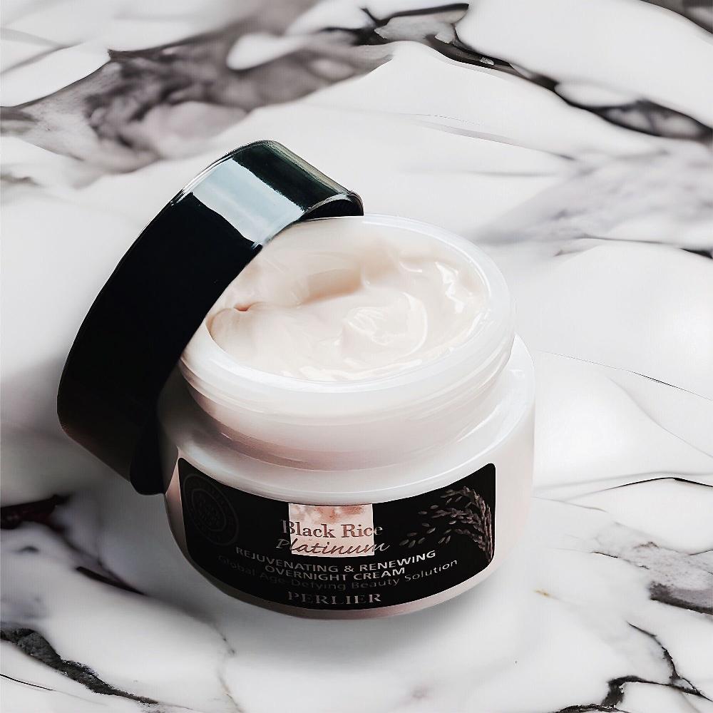 QVC Perlier Crema viso notte antirughe Black Rice Platinum Fornitura limitata