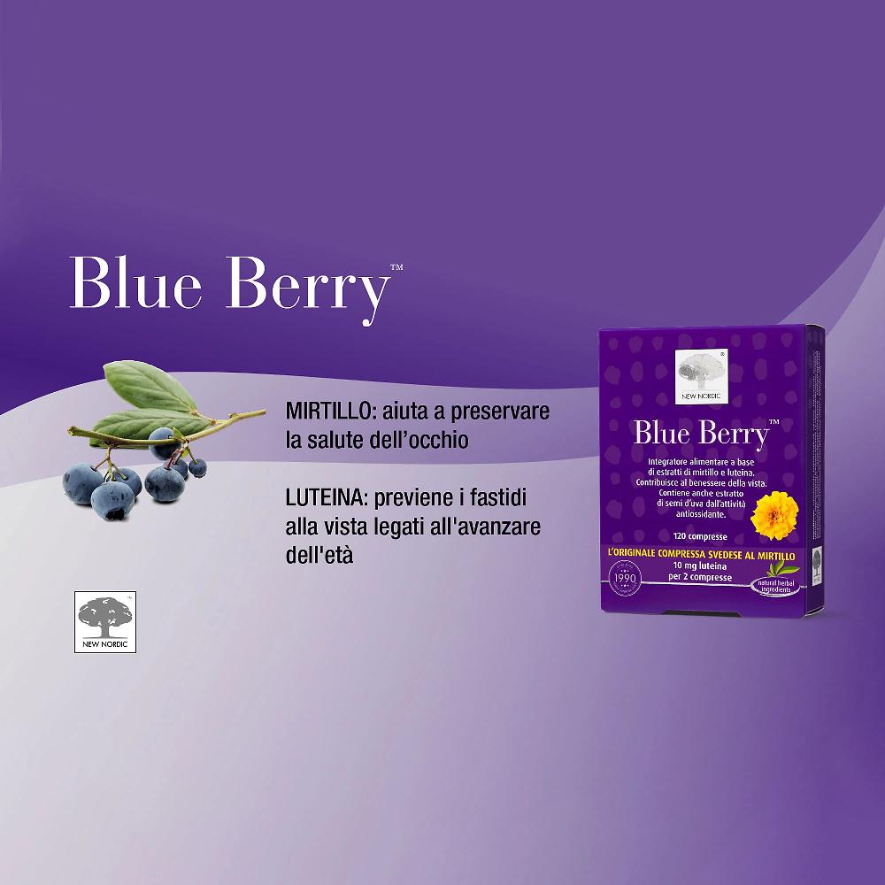QVC New Nordic Blue Berry benessere vista Integratore alimentare (120cpr) Lightning offer