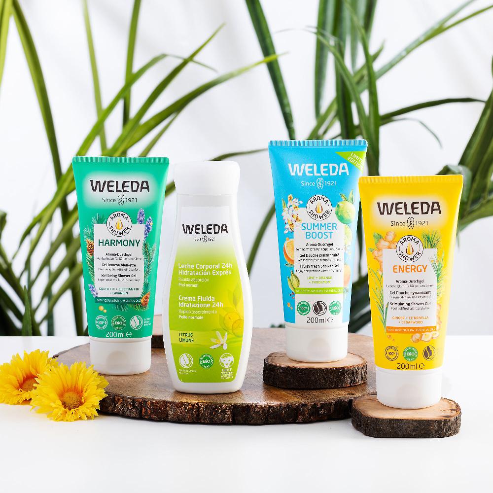 QVC Weleda Kit Summer Fresh 3 bagnoschiuma e 1 crema idratante corpo Fino al 50% di sconto