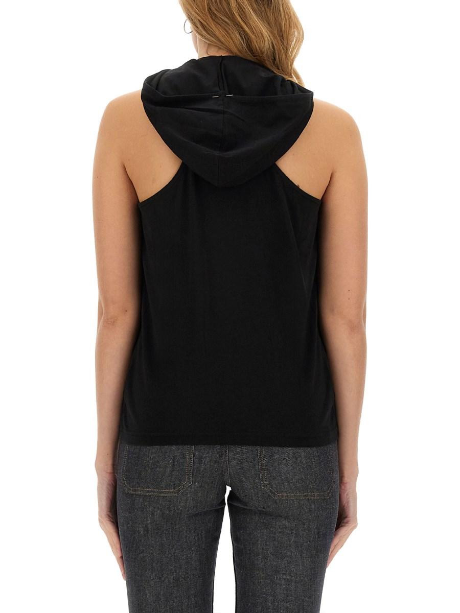 COURREGES TOP IN JERSEY DI COTONE CON LOGO Italy
