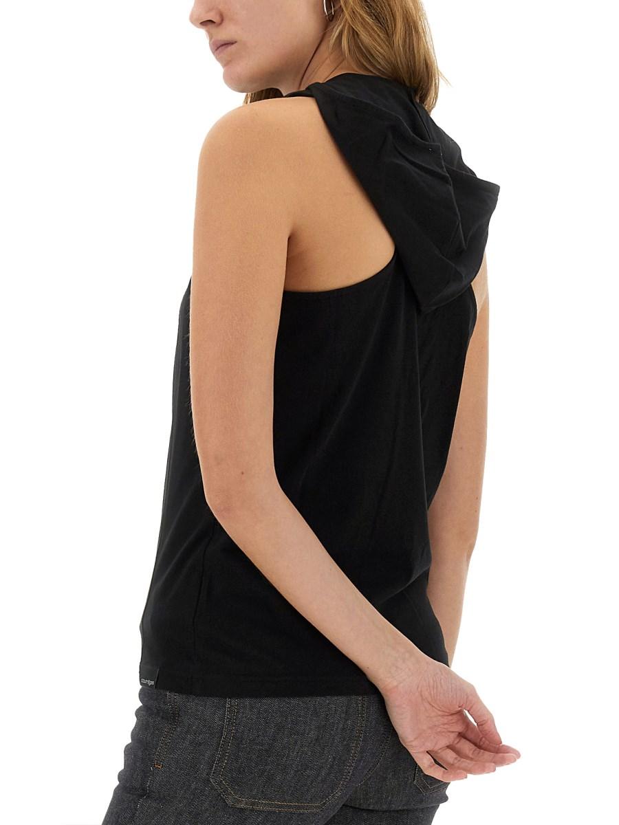 COURREGES TOP IN JERSEY DI COTONE CON LOGO Italy