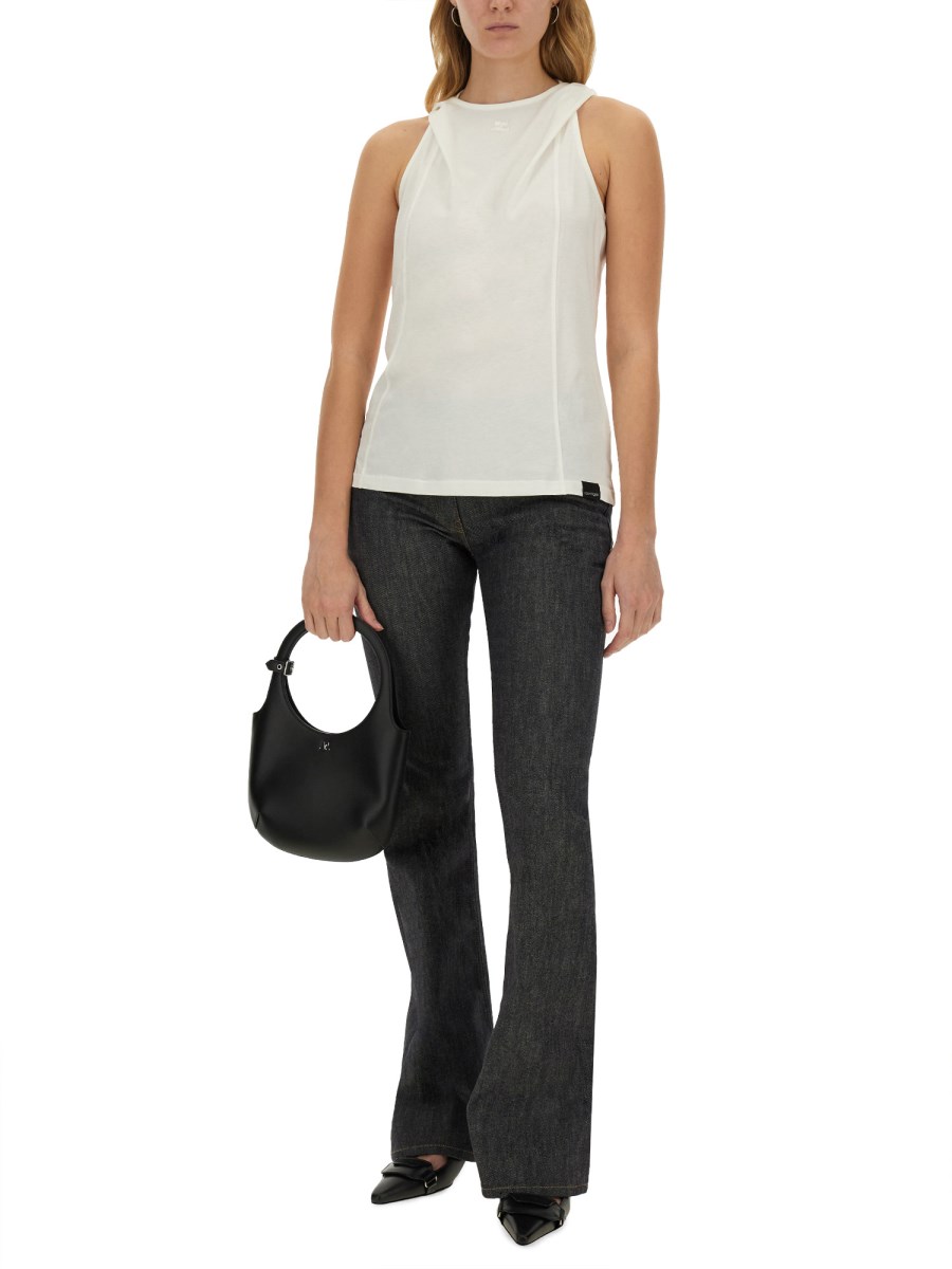 COURREGES TOP IN JERSEY DI COTONE CON LOGO Italia