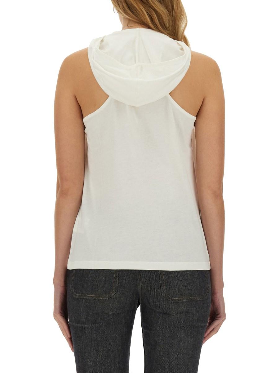 COURREGES TOP IN JERSEY DI COTONE CON LOGO Italia