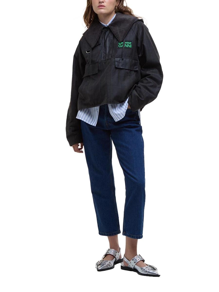BARBOUR X GANNI ANORAK SMOCK BARBOUR X GANNI IN COTONE CERATO 2025
