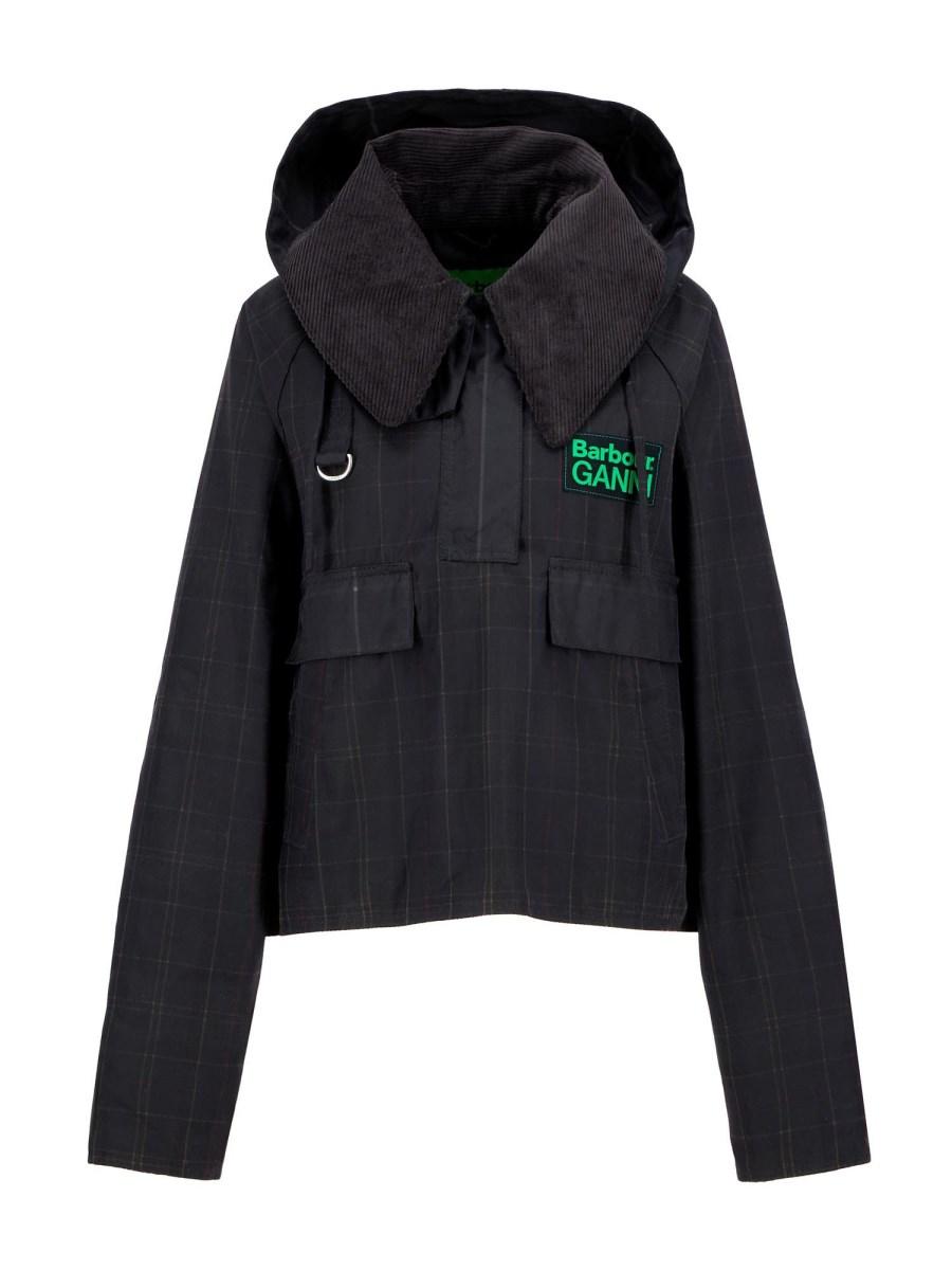 BARBOUR X GANNI ANORAK SMOCK BARBOUR X GANNI IN COTONE CERATO 2025