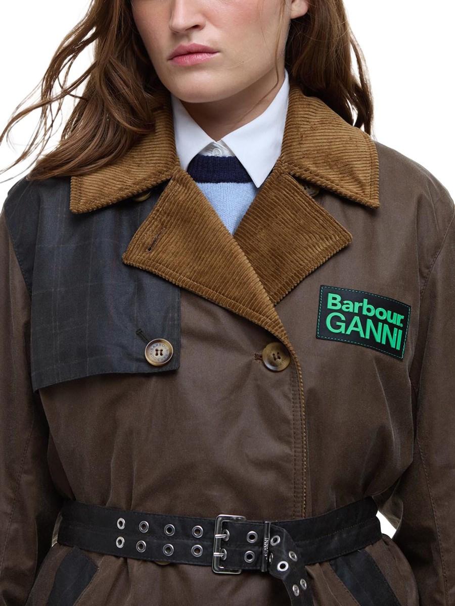 BARBOUR X GANNI TRENCH IN COTONE CERATO BARBOUR X GANNI In Linea