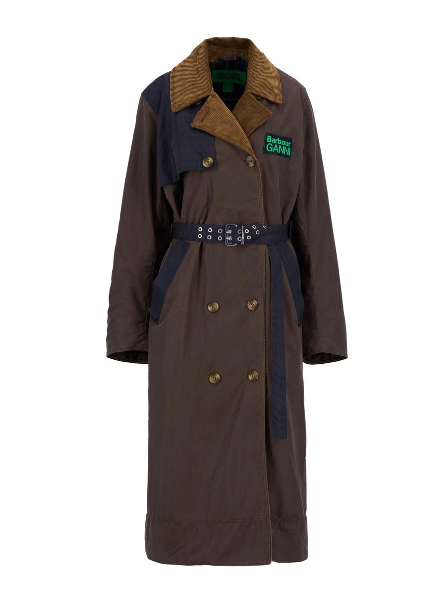 BARBOUR X GANNI TRENCH IN COTONE CERATO BARBOUR X GANNI In Linea