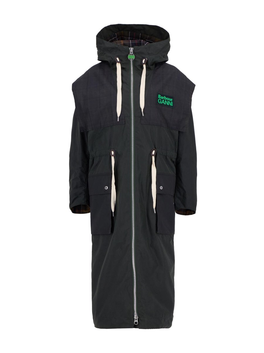 BARBOUR X GANNI PARKA IN COTONE CERATO BARBOUR X GANNI Nuovo