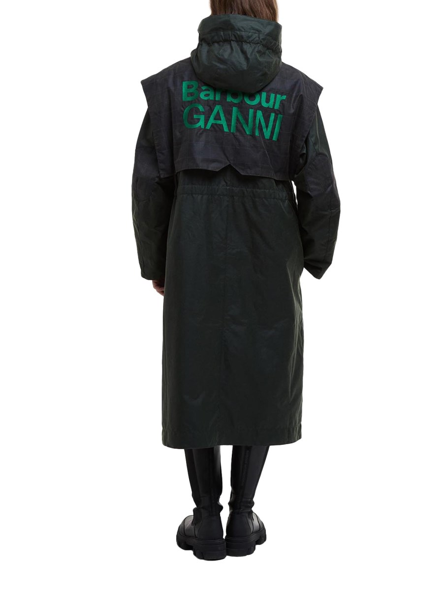 BARBOUR X GANNI PARKA IN COTONE CERATO BARBOUR X GANNI Nuovo