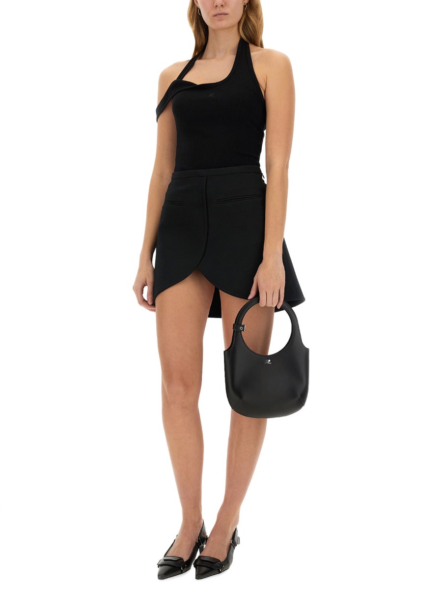 COURREGES TOP ASIMMETRICO '90 A COSTE Spedizione Gratuita