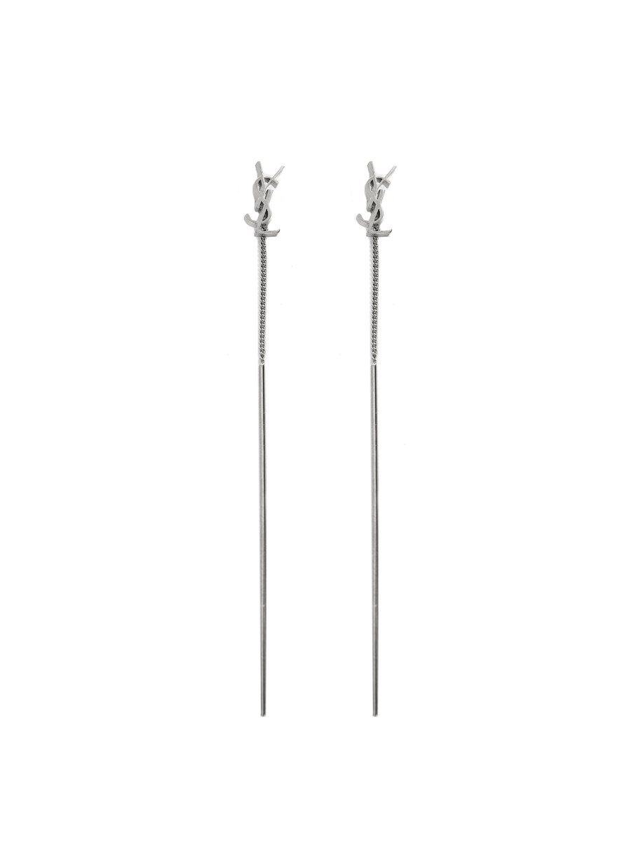 SAINT LAURENT ORECCHINO PENDENTE OPYUM IN METALLO Convenienza