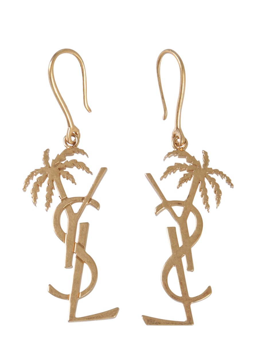 SAINT LAURENT ORECCHINI MONOGRAM PALMIER IN METALLO Presa