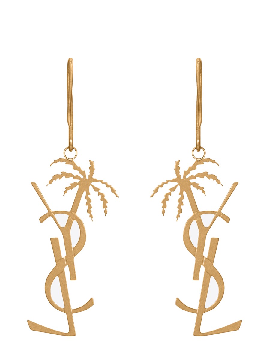 SAINT LAURENT ORECCHINI MONOGRAM PALMIER IN METALLO Presa