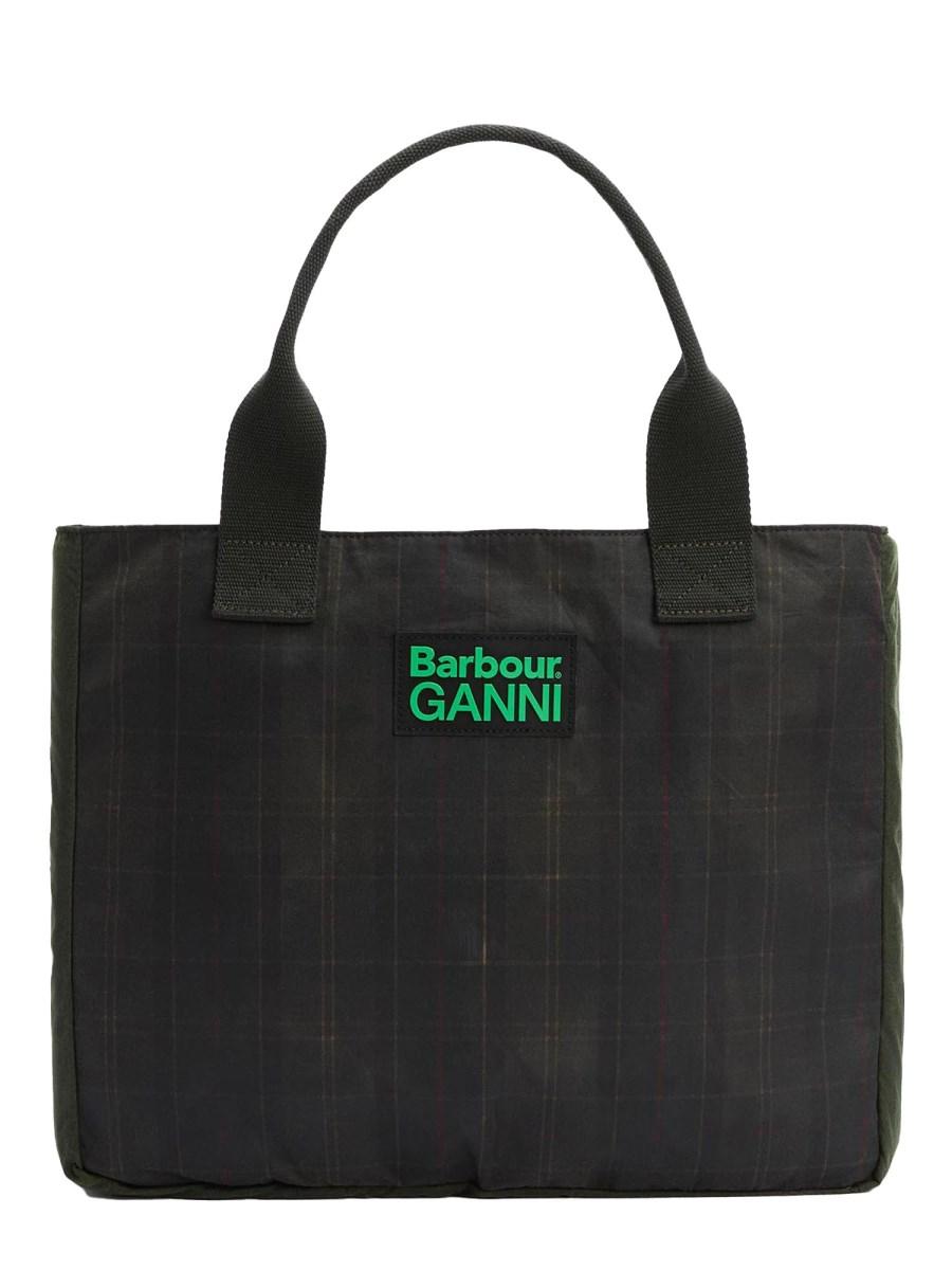 BARBOUR X GANNI BORSA TOTE IN COTONE CERATO BARBOUR X GANNI Italia