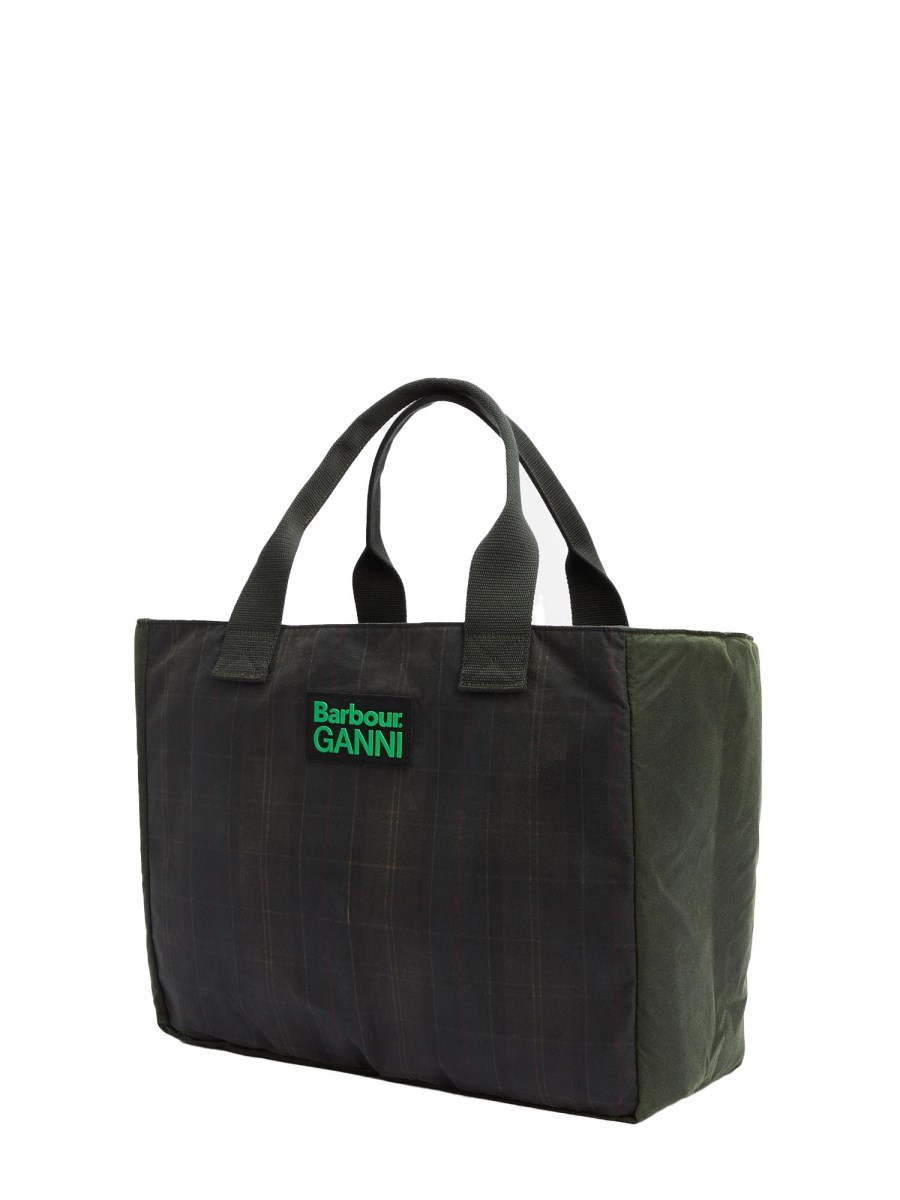 BARBOUR X GANNI BORSA TOTE IN COTONE CERATO BARBOUR X GANNI Italia
