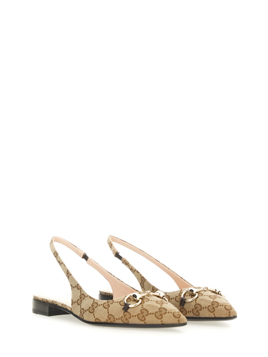 GUCCI BALLERINA SLINGBACK CON MORSETTO IN TESSUTO GG Novità