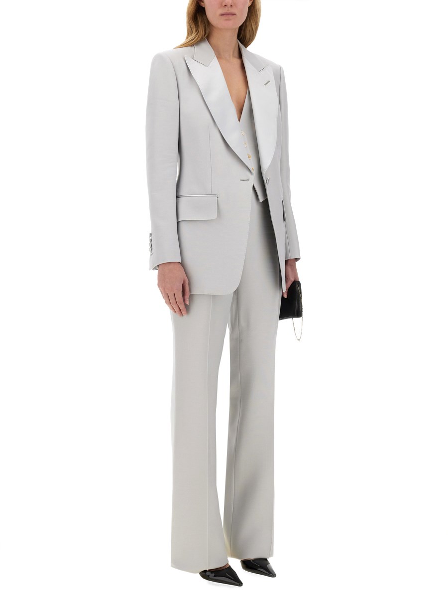 TOM FORD GILET IN LANA DI SETA BARATHEA Offerta