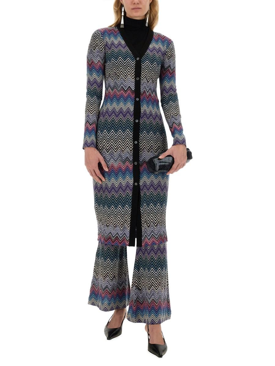 MISSONI CARDIGAN LUNGO IN LANA ZIG ZAG Saldi