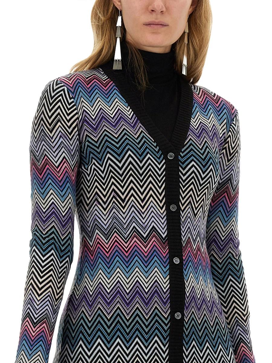 MISSONI CARDIGAN LUNGO IN LANA ZIG ZAG Saldi