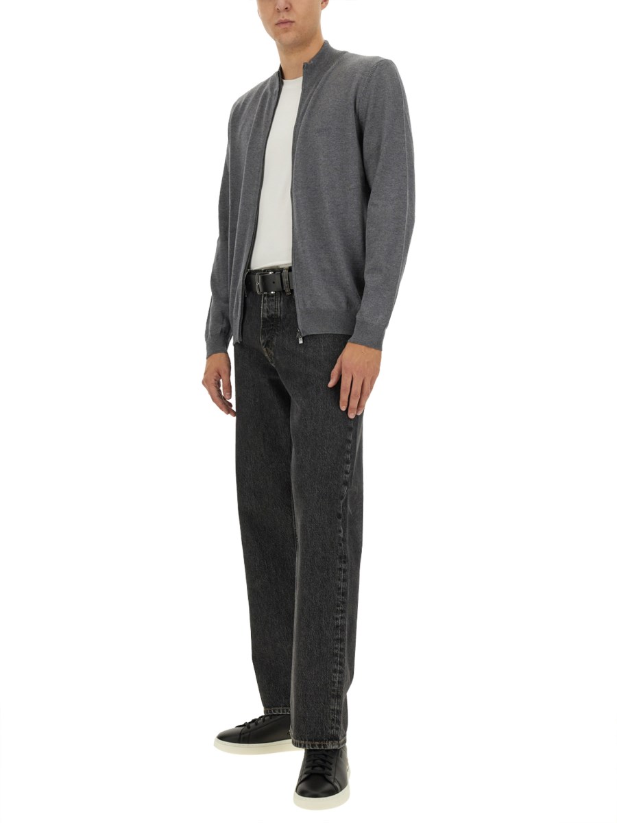BOSS CARDIGAN BALONSO IN LANA CON ZIP Saldi Di Fabbrica