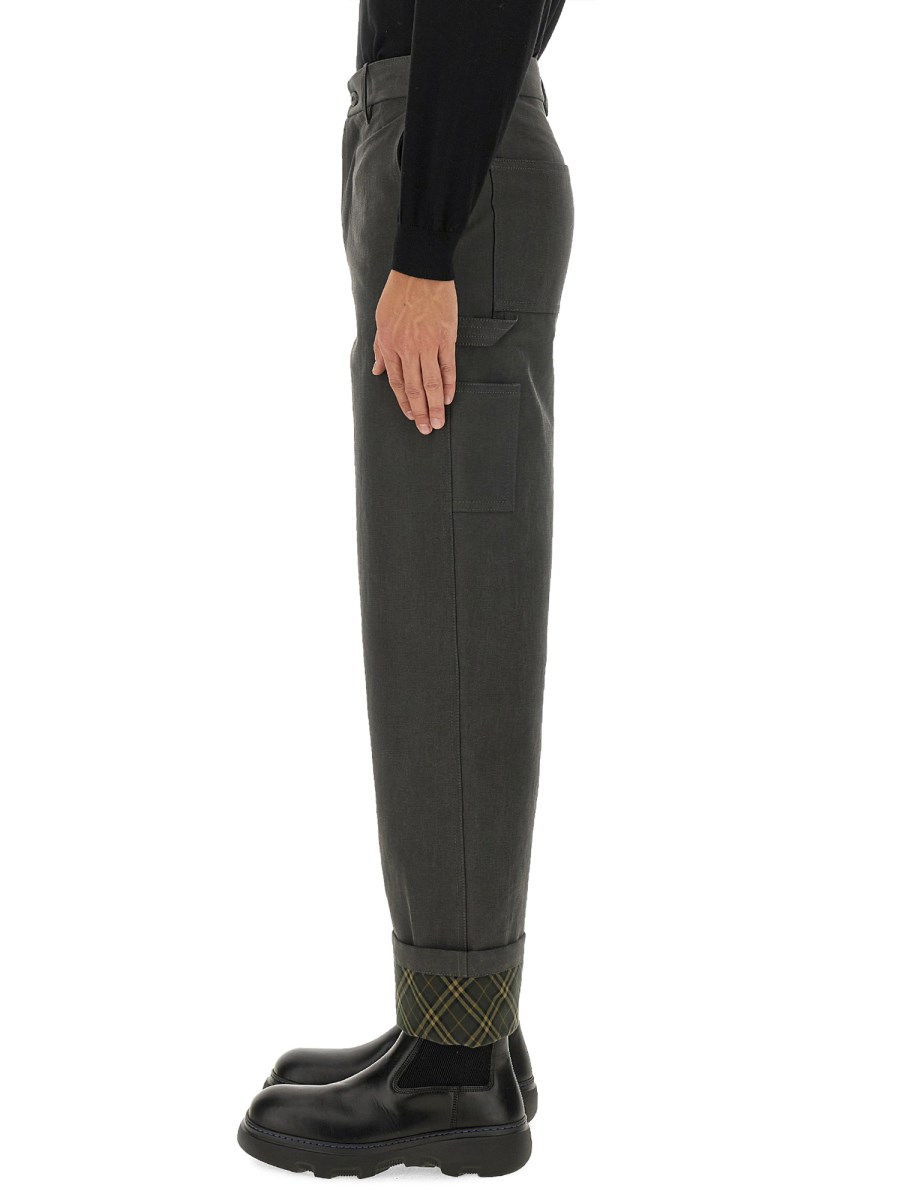 BURBERRY PANTALONE CARPENTER IN TWILL DI COTONE In Saldo