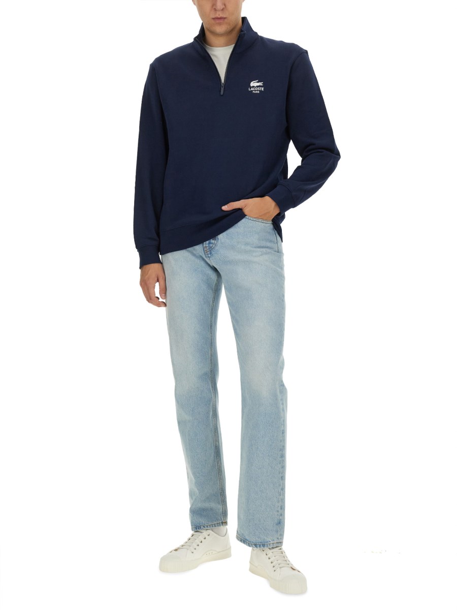 LACOSTE FELPA IN COTONE CON LOGO Nuova