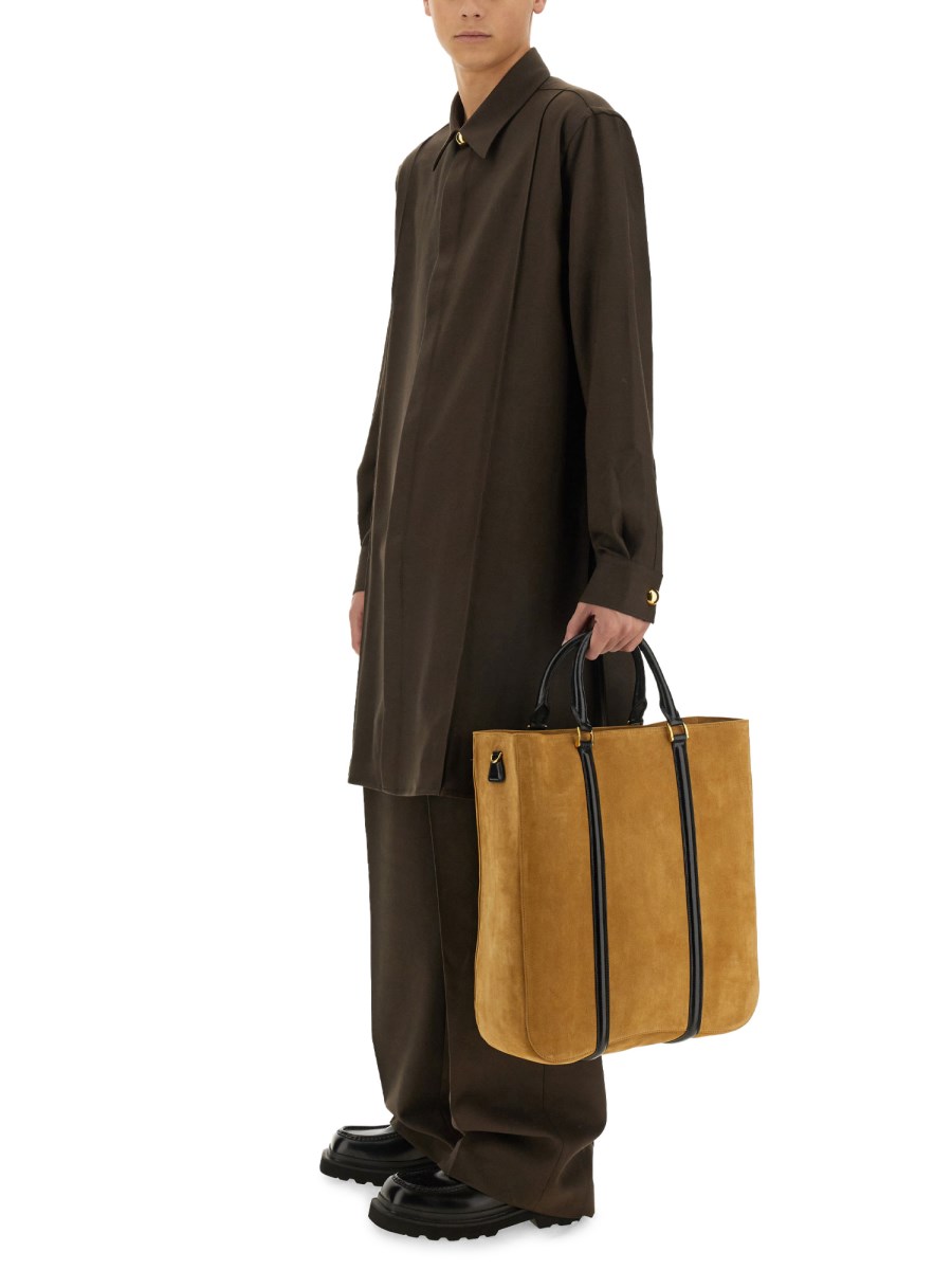 AMI PARIS CAMICIA PINTUCK LUNGA IN GABARDINA DI LANA Qualità Garantita
