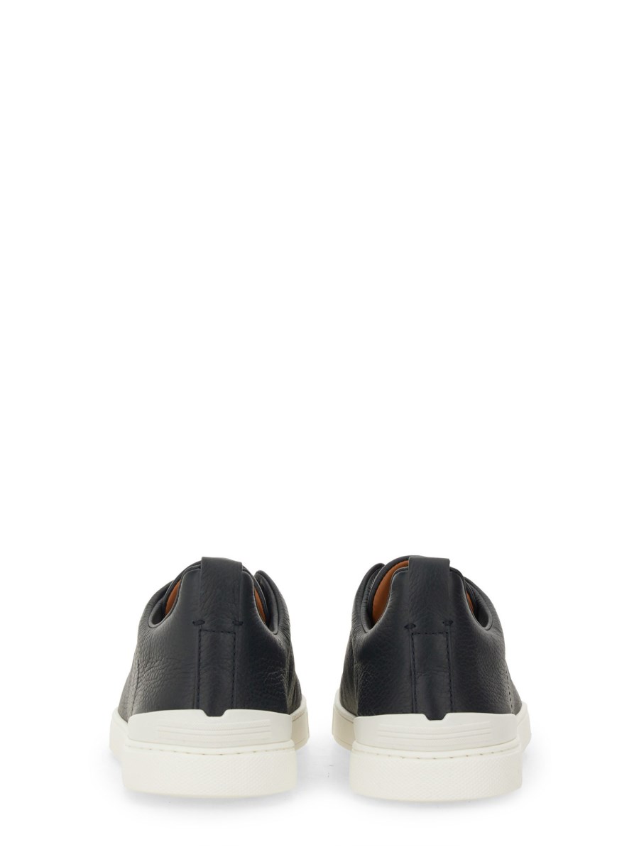 ZEGNA SNEAKER TRIPLE STITCH IN PELLE Moda