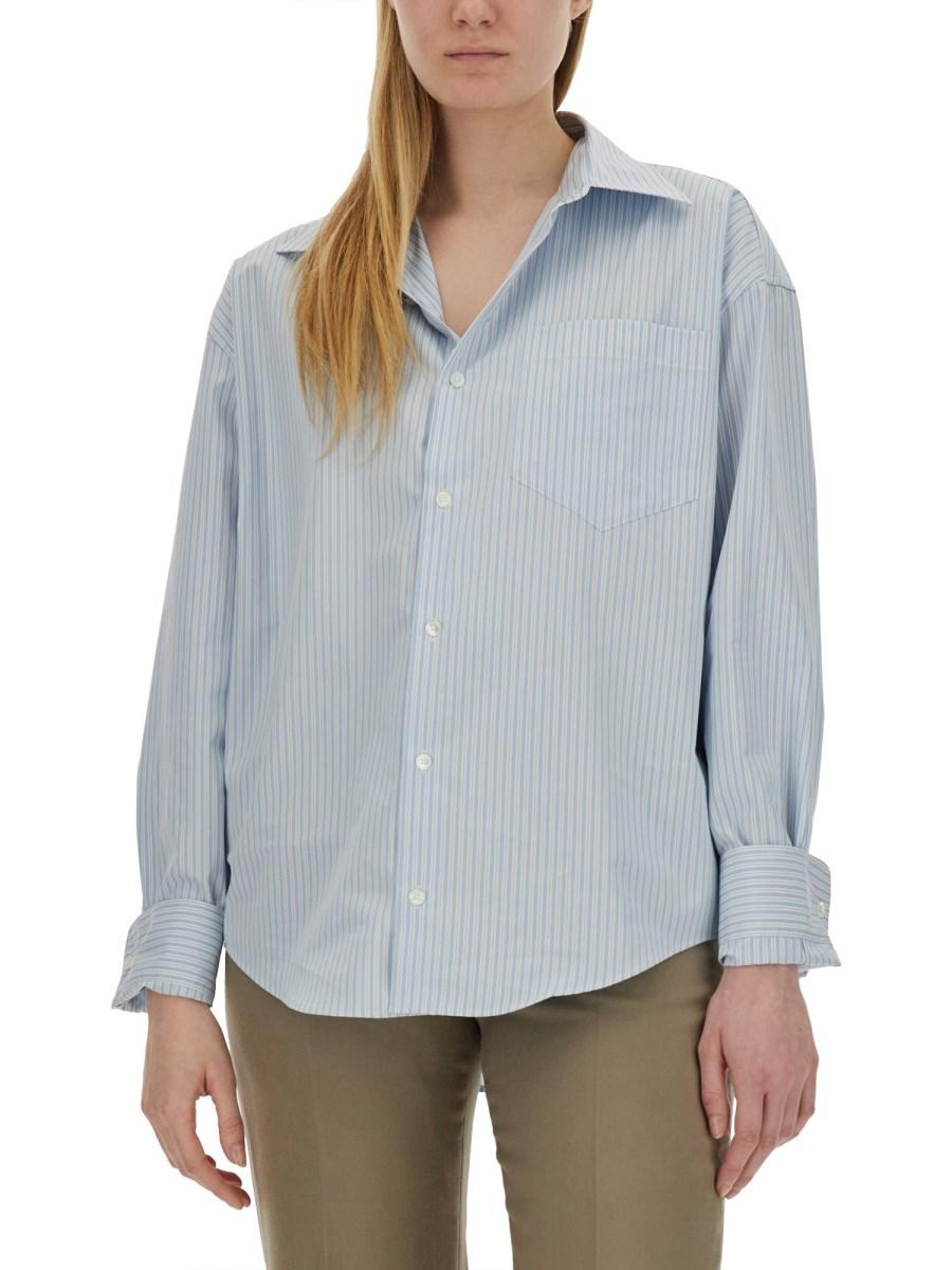 AMI PARIS CAMICIA IN POPELINE DI COTONE CON LOGO 2025