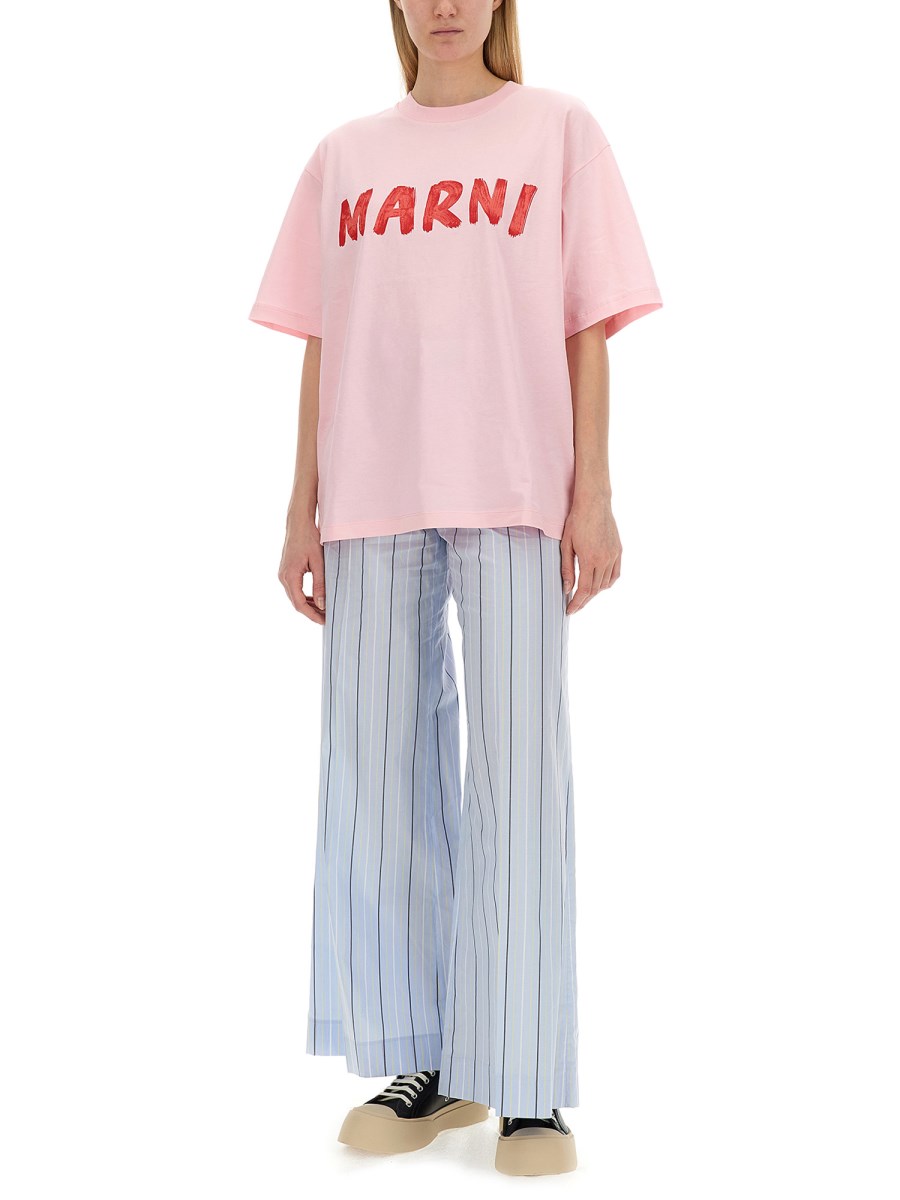 MARNI PANTALONE PALAZZO CON MOTIVO RIGA Italy