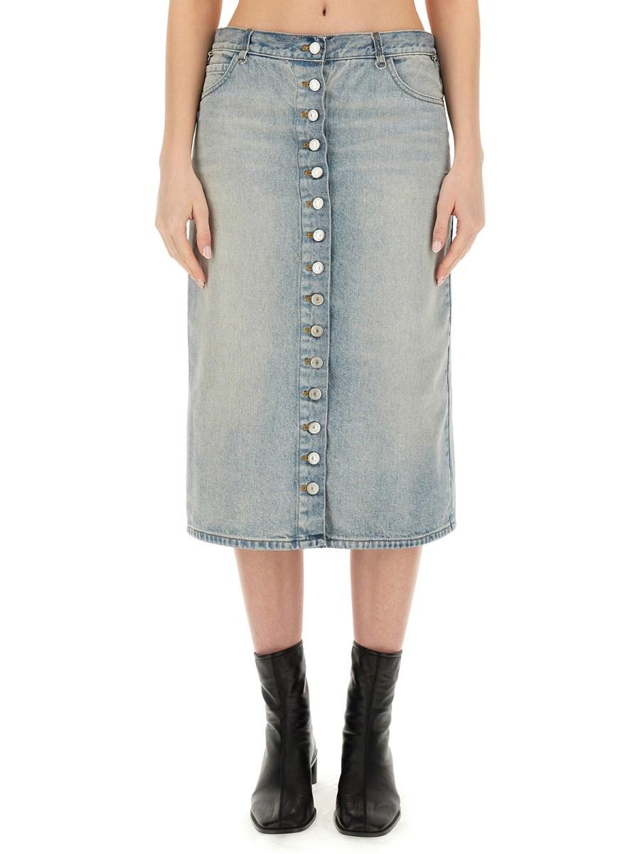 COURREGES GONNA MIDI IN DENIM DI COTONE In Linea