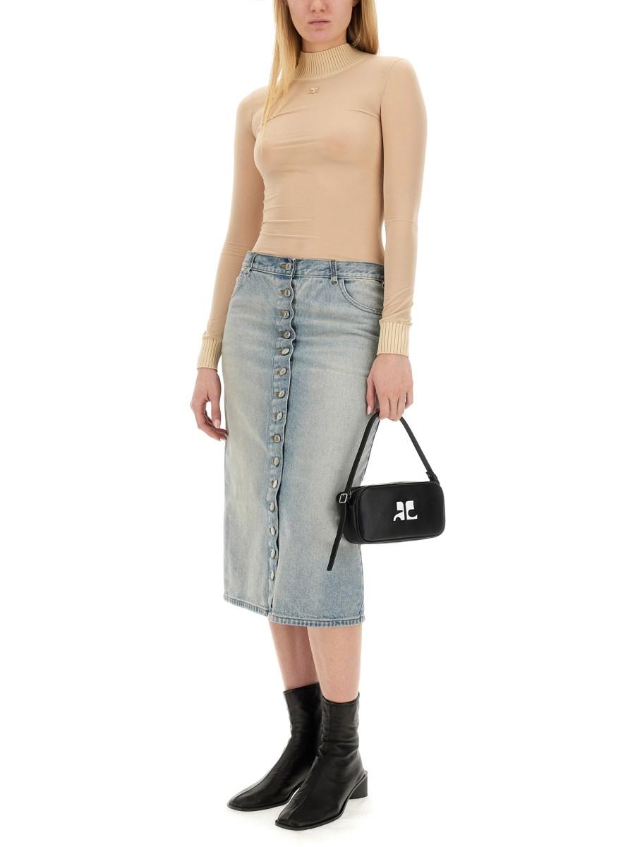 COURREGES GONNA MIDI IN DENIM DI COTONE In Linea