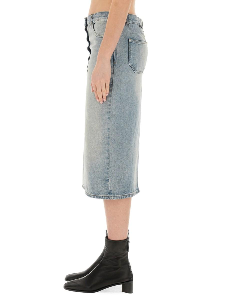 COURREGES GONNA MIDI IN DENIM DI COTONE In Linea