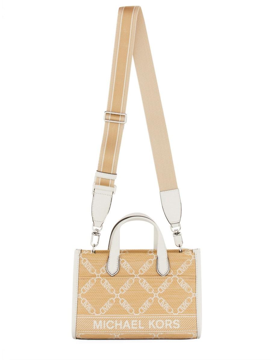 MICHAEL BY MICHAEL KORS BORSA MESSENGER GIGI SMALL IN PAGLIA CON LOGO JACQUARD Outlet
