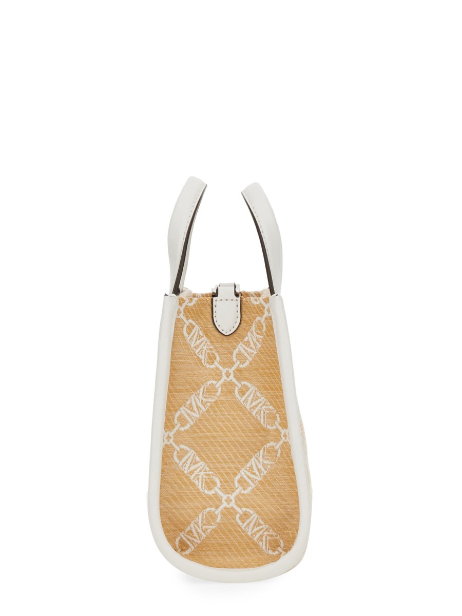MICHAEL BY MICHAEL KORS BORSA MESSENGER GIGI SMALL IN PAGLIA CON LOGO JACQUARD Outlet