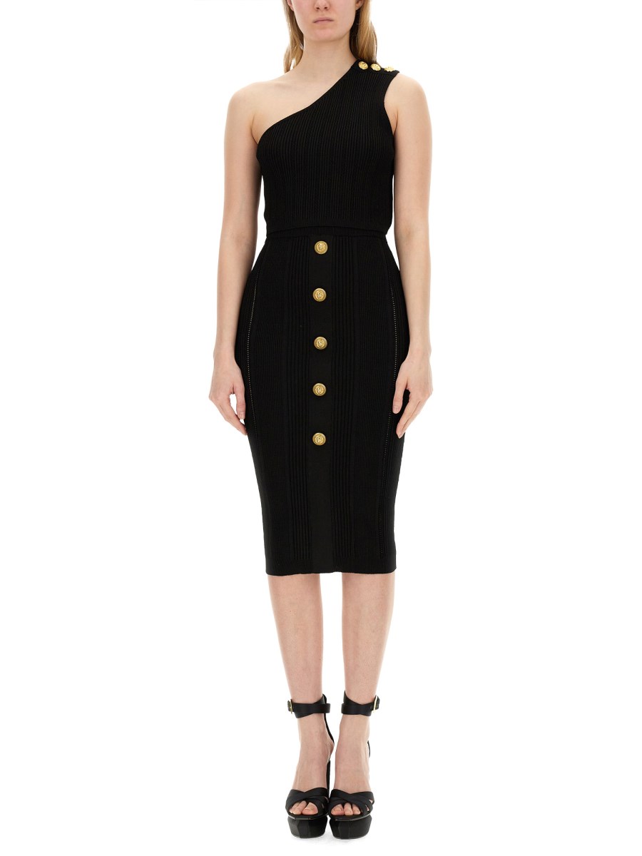 BALMAIN TOP MONOSPALLA IN VISCOSA Vendita Calda