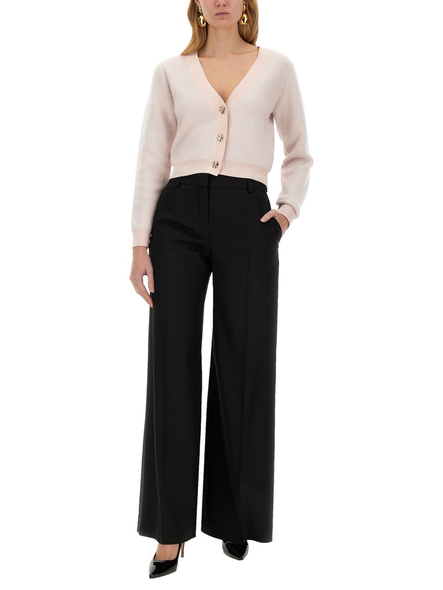 NINA RICCI CARDIGAN IN MOHAIR CON SCOLLO A V Promozione Limitata