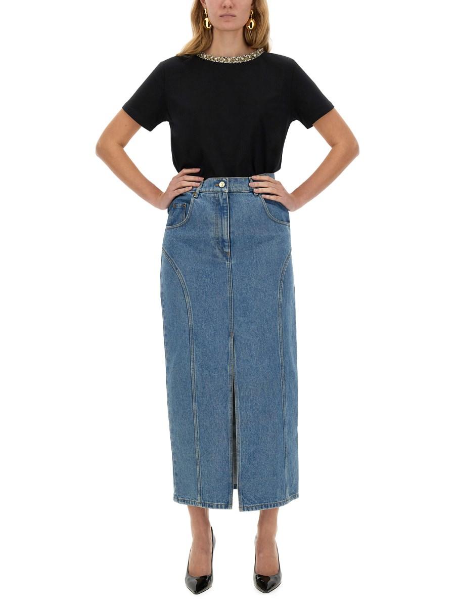 NINA RICCI GONNA LUNGA IN DENIM CON SPACCO Affare Del Giorno