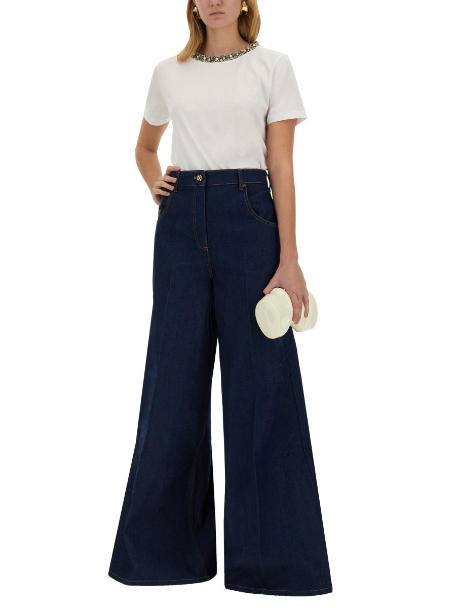 NINA RICCI T-SHIRT CON COLLO RICAMATO Prezzo Ridotto