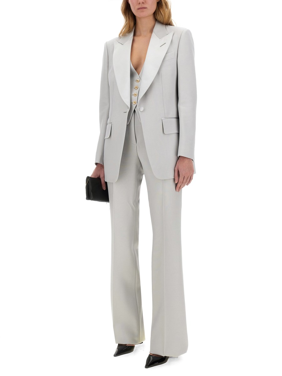 TOM FORD PANTALONE TAILORED TUXEDO WIDE LEG Sconto