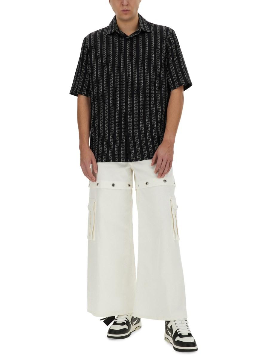 OFF-WHITE CAMICIA DA BOWLING CON MOTIVO ARROW STRIPES Soddisfazione Garantita