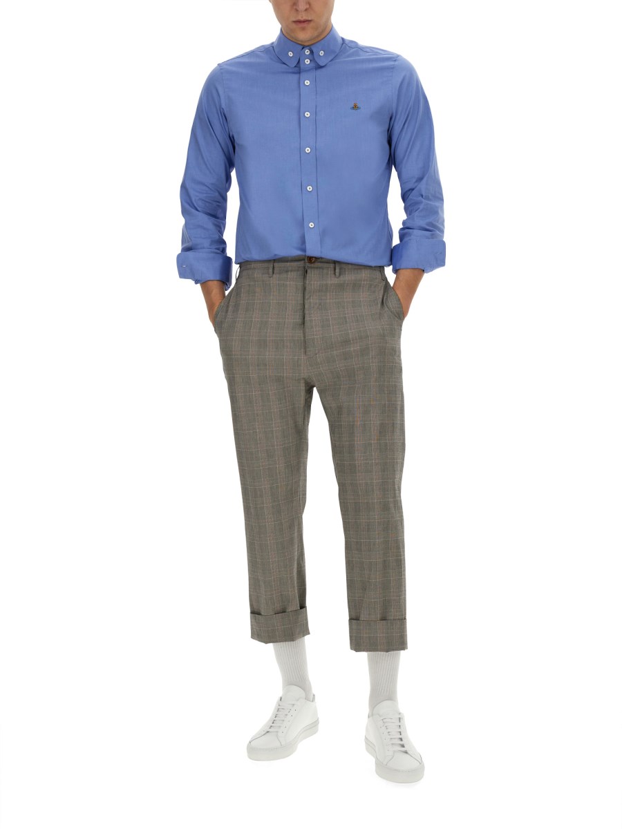 VIVIENNE WESTWOOD CAMICIA KRALL BUTTON DOWN IN COTONE Outlet
